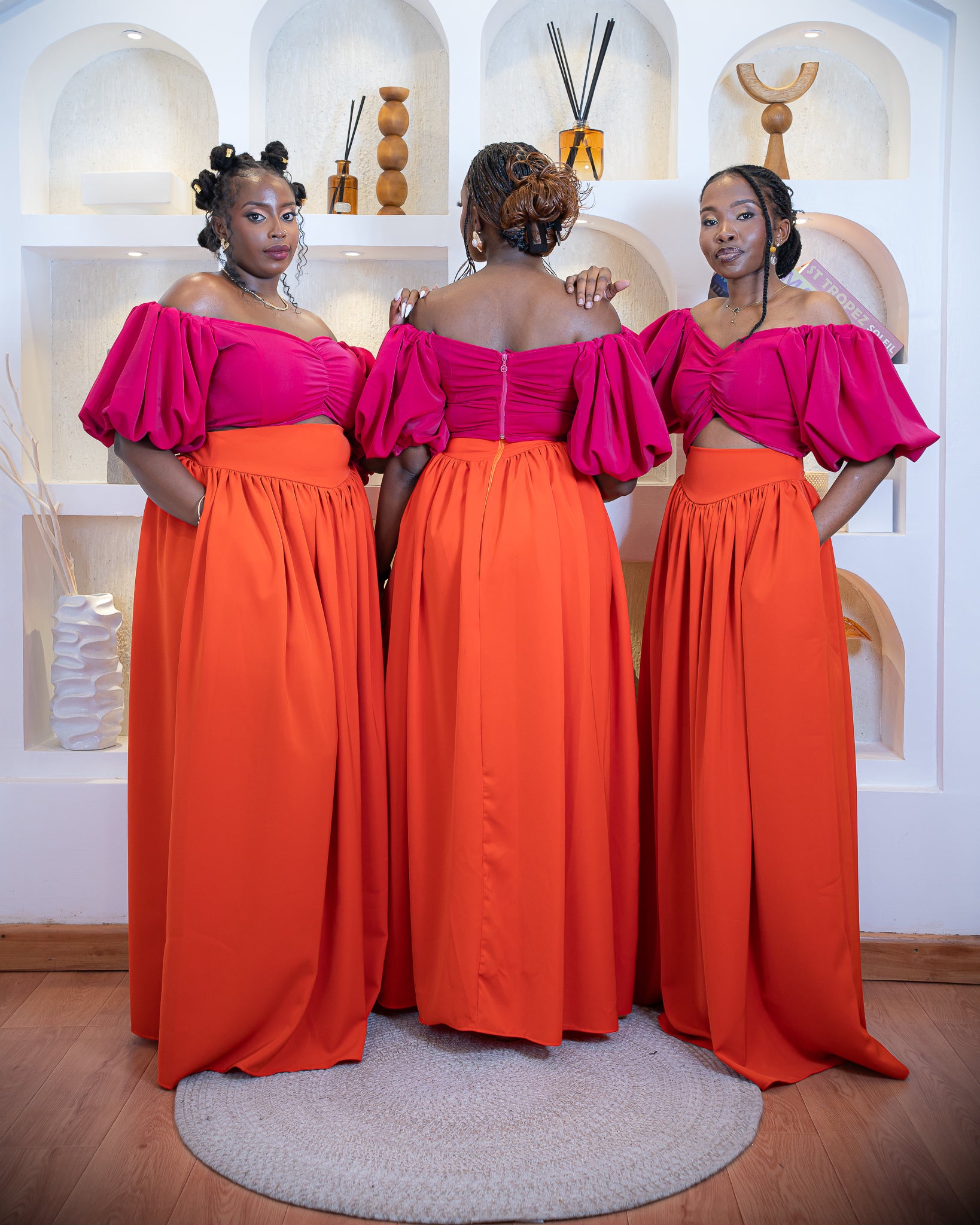The Dahlia Skirt Set - Pink/Orange – African Inspired